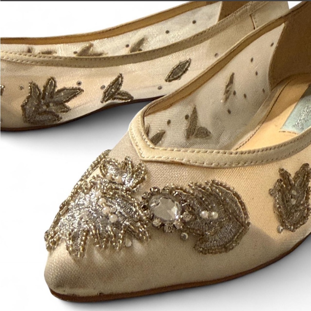 Betsey Johnson “Adele” Embellished Mesh Ballet Flats ✨